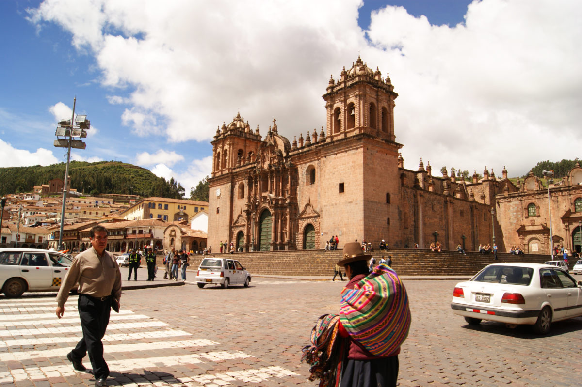 Peru World Heritage Cusco Cathedral and cityscape