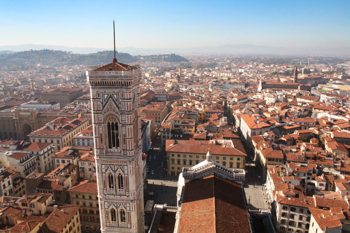 “Florence and Campanile di Giotto” as seen from the Duomo cupola